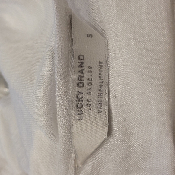 NWT LUCKY BRAND White Smocked Top Small - Picture 4 of 4